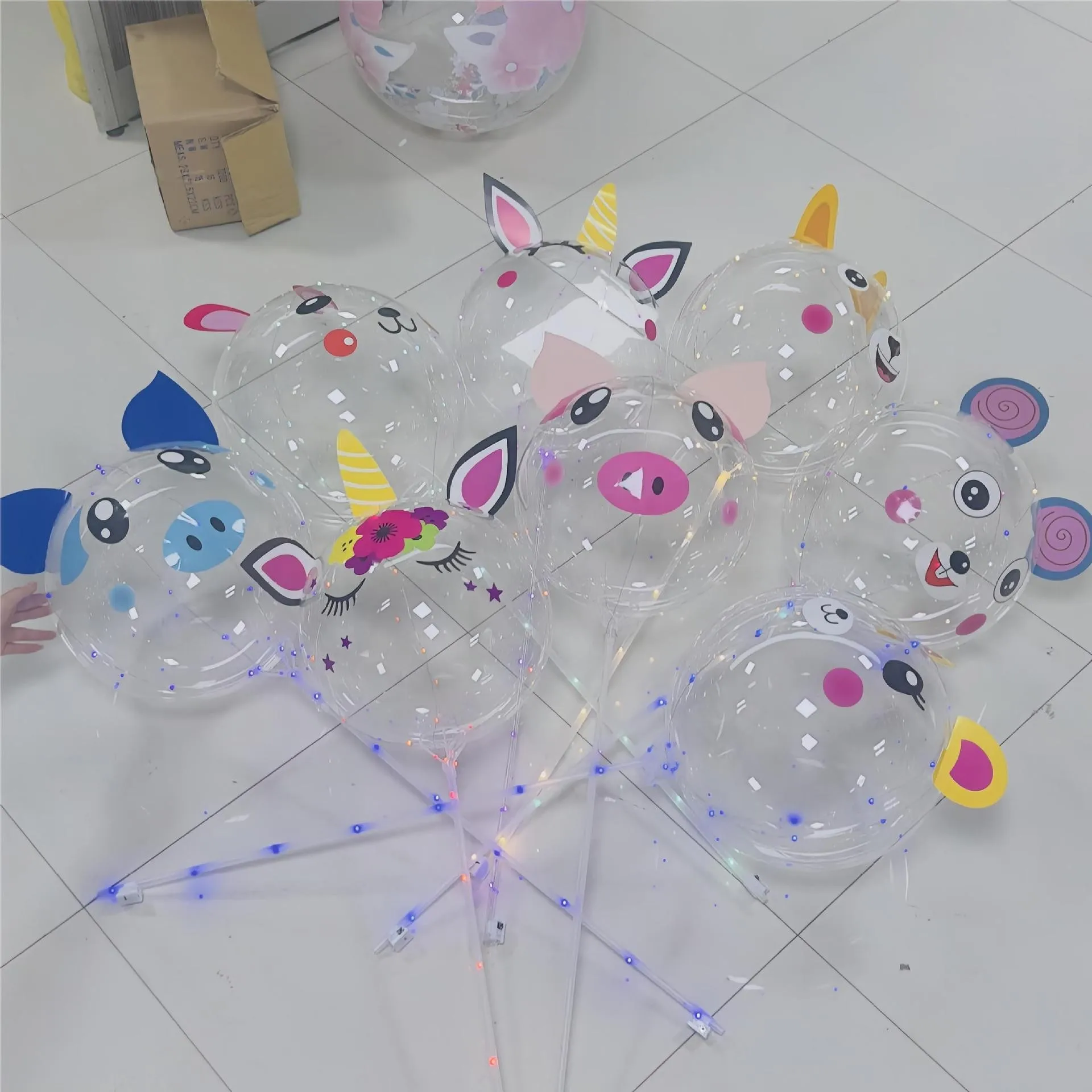 Wholesale Custom LED Bobo Balloon Arch Stand Inflatable Kids Party Decorations LED Bobo Balloon Light with Sticks