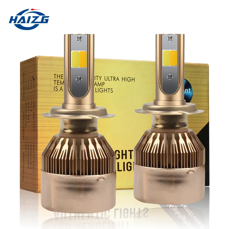HAIZG C6 светодиодные фары автомобильное освещение 9005 9012 880 H1 H3 H7 H11 led H4 Автомобильные лампы 6000K