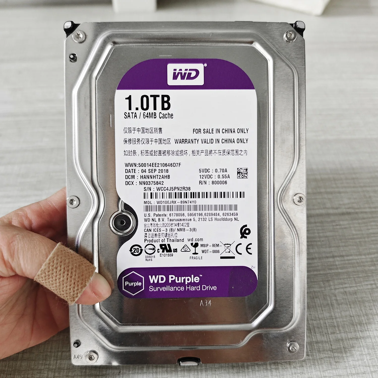 Used hardware disk internal wd purple 3.5 inch 1TB 2TB 3TB 4TB 6TB 8TB HDD second hand for desktop