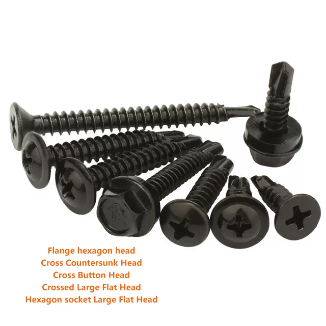 Iron Black Zinc Self-tapping Self-drilling Screws Black Steel Tile Nails Dovetail Self-drilling Wood Screws M4.2 M4.8 M5 M5.5