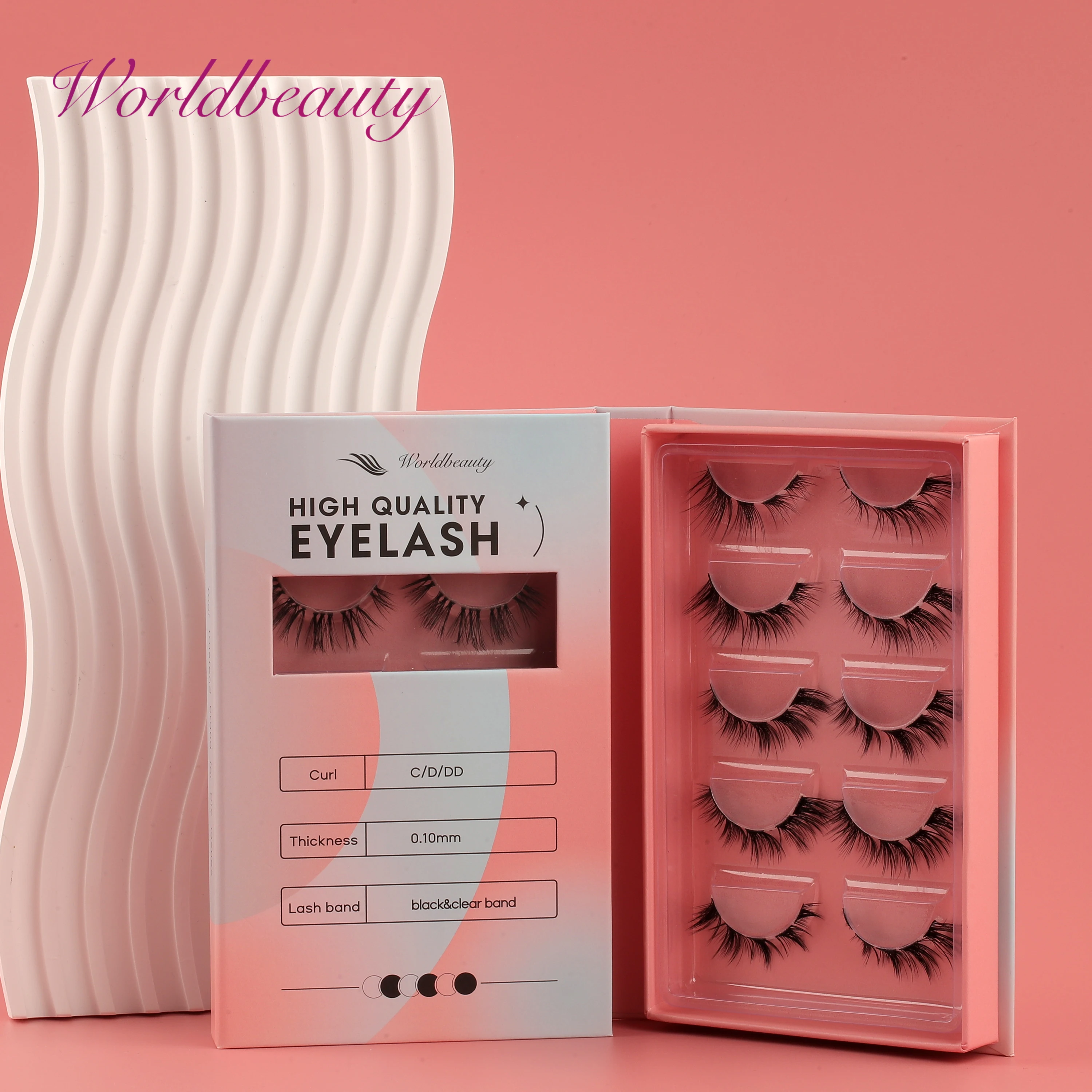 glue based Worldbeauty 10 days DIY Faux Mink eyelash individual cluster eyelash extension diy lashes