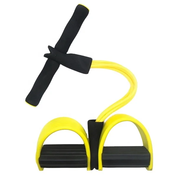 Tension Rope 4 Tubes Pedal Ankle Abdominal Exerciser Fitness Elastic Sit Up Pull Rope Home Gym Sport Training Equipment
