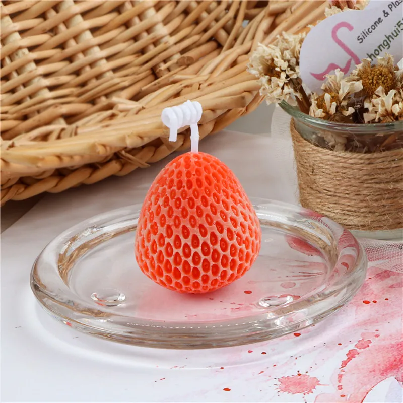 Fusimai Strawberry Orange Mangosteen Avocado Pumpkin Mould Wedding Party Atmosphere ScentedSilicone Fruit Candle Molds