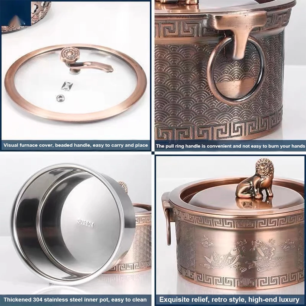 CENHOT Wholesale Good Quality Stainless Steel Lion Hot Pot Stockpot For Restaurant Soup Pot