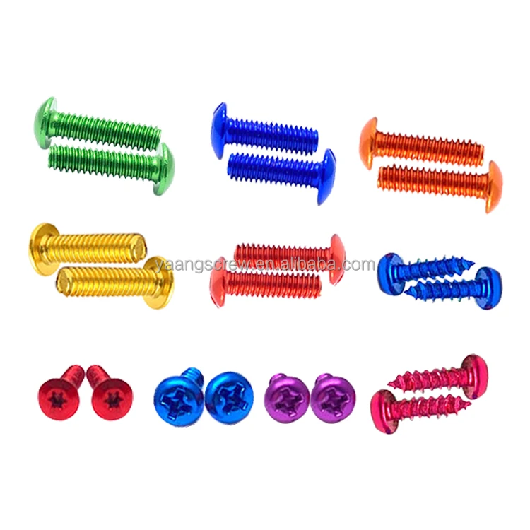 M4 Hex Socket Countersunk Head Flat Head Screw / Bolts Anodized Aluminum Alloy 4mm Metric For Bicycle