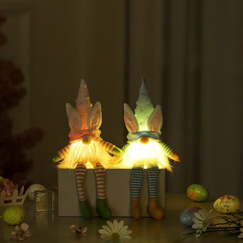 Easter Bunny Gnome Rabbit Totem Gnomes For Holiday Home Decoration Plush Party Ornaments Children Toys Led Easter Gifts For Kids