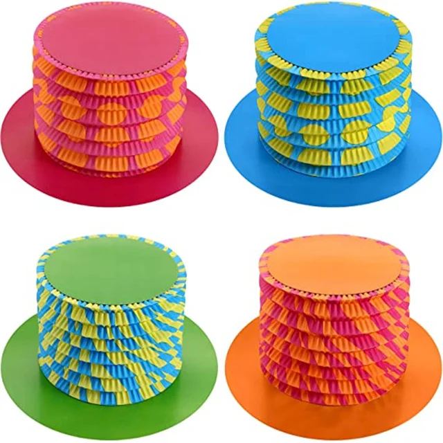 Hot Selling Party Hats Fold Paper Cardboard Top Hats DIY Art Painting Paper Hats for Hatter Tea Party Costume Supplies