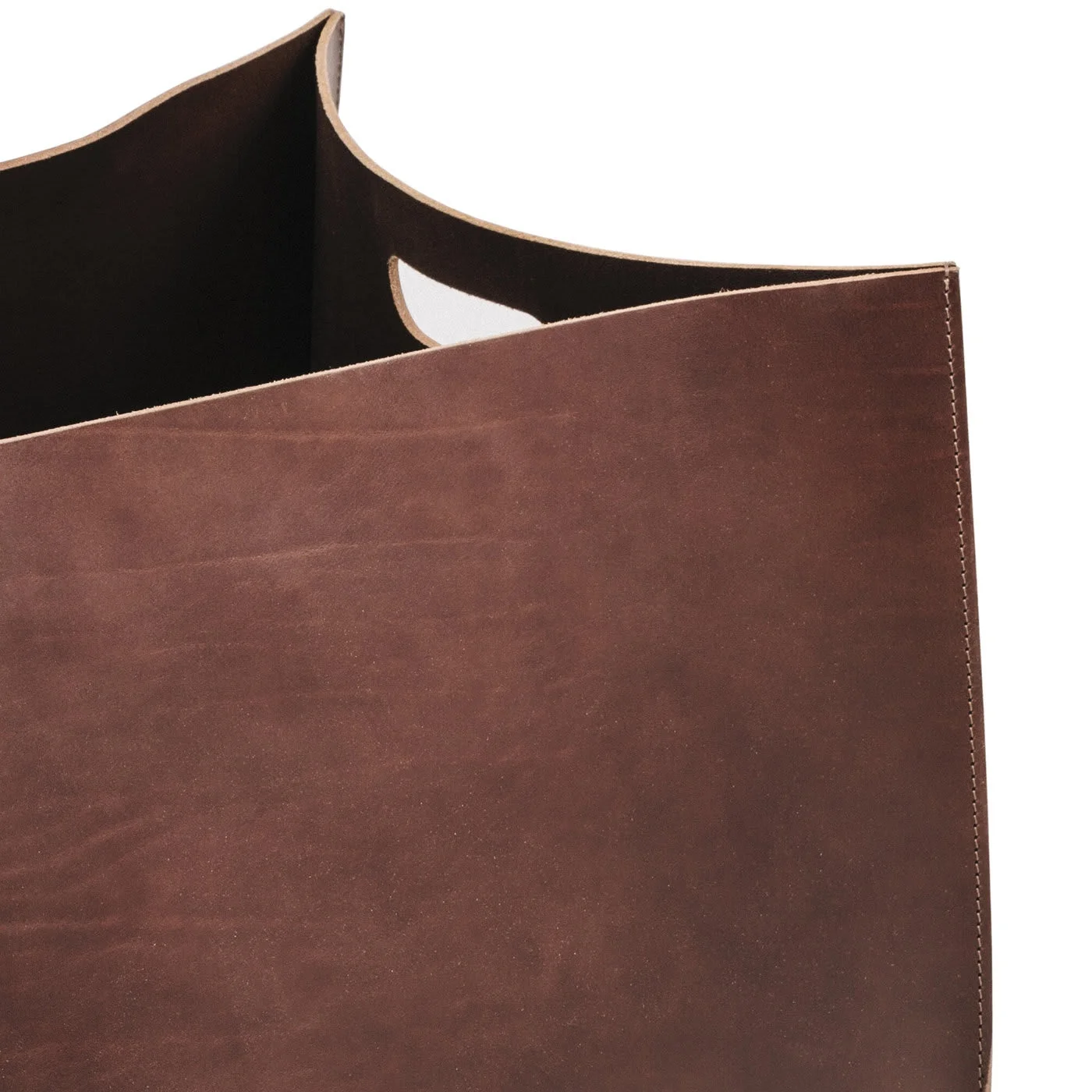 Rectangle pantry leather storage organizer basket