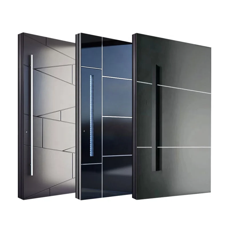 Luxury Aluminium Alloy Pivot Door Stainless Steel Front Entrance Pivot Door