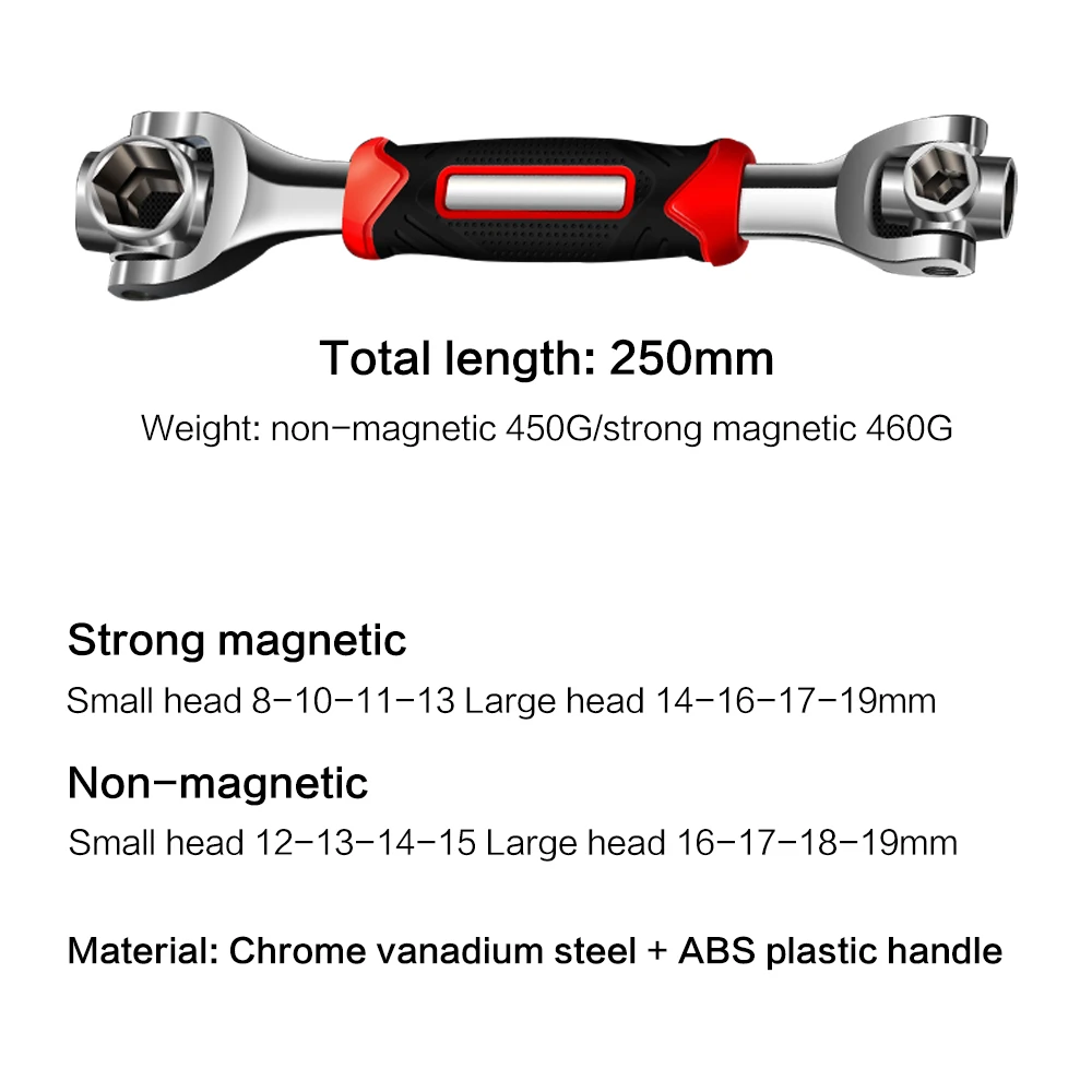 Repair Hand Tool Chrome 360 Degree Ratchet Universal Socket Wrenches