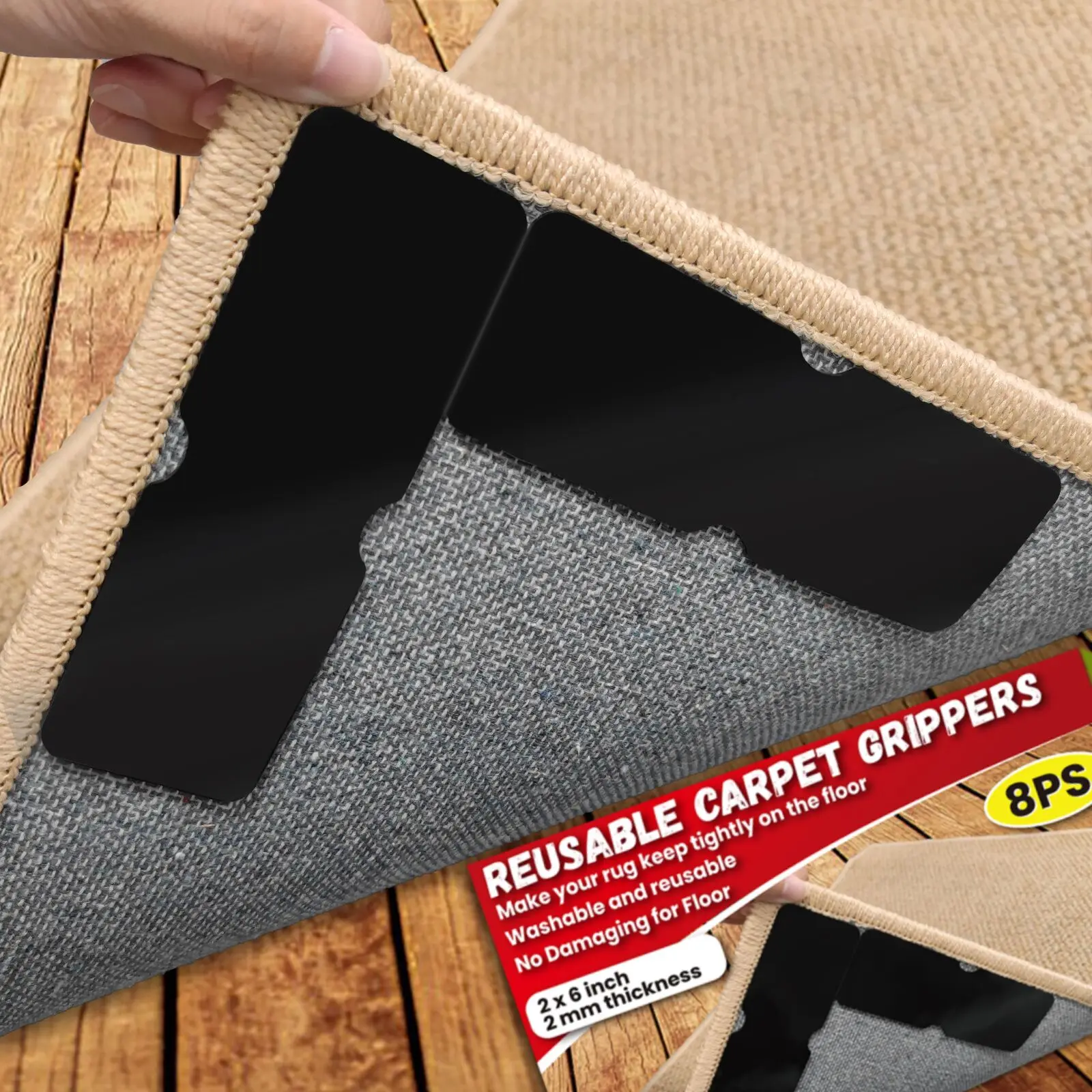 LS Non-slip Washable Removable Reusable Rug Pad Gripper For Carpet