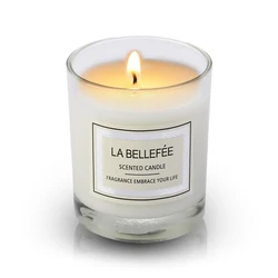 Custom Label Glass Jar Natural Fragrance Scented Soy Wax Candle