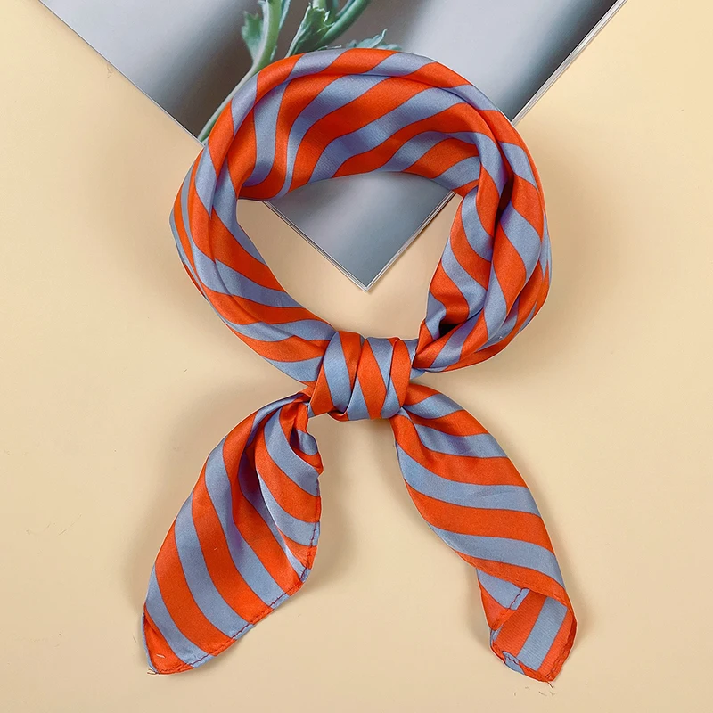 Wholesale Customized New Design Digital Printing Silk Scarf Polyester Printed Head Accessories Square Satin Hijab Scarf