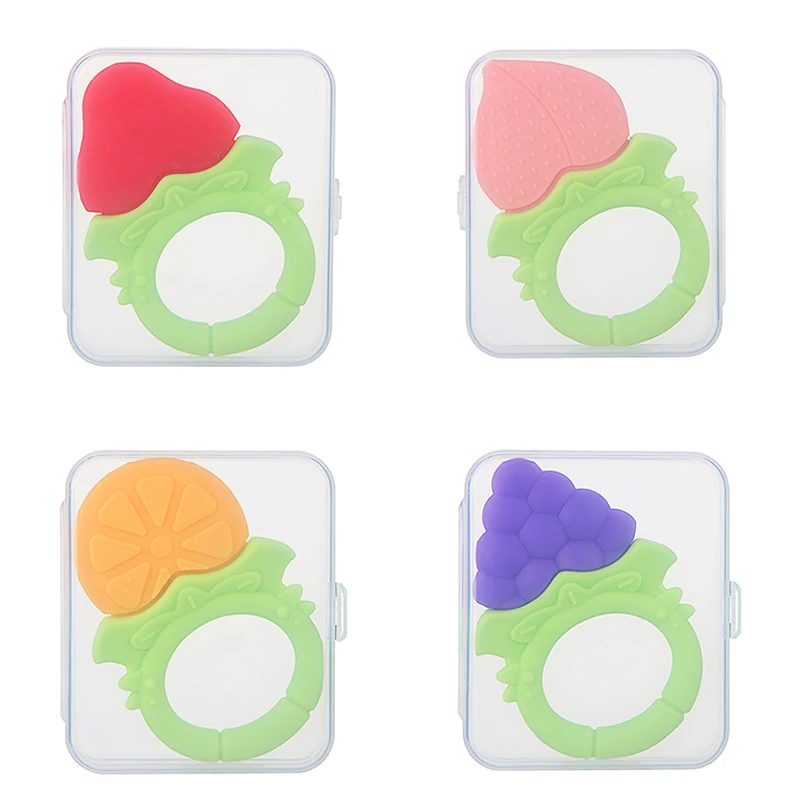 Infant Fruit Teething toys Soothe Babies Gums Funny Silicone Baby Teethers
