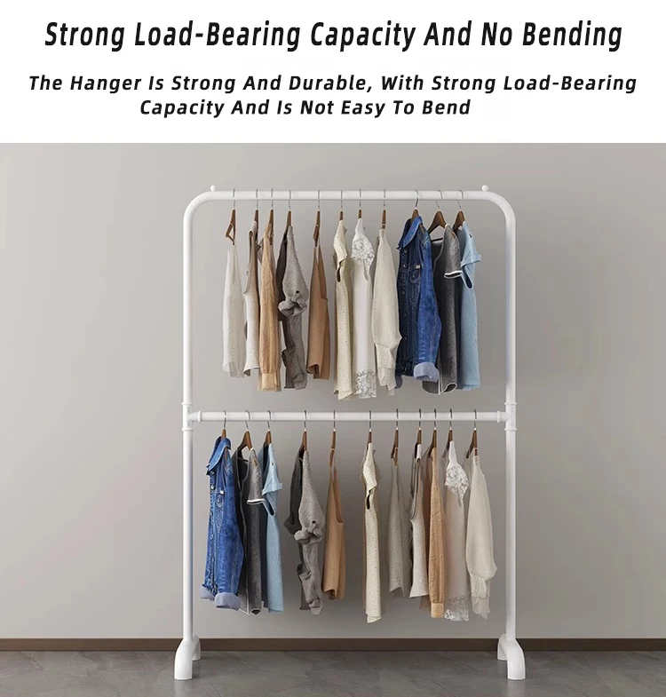 New coat storage stand portable cloth rack space saving clothes hangers