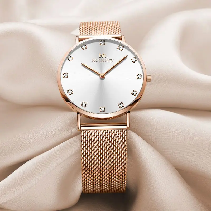 RUIXINE S720L Simple Design Ladies Japanese Quartz Movement Watches Customize Logo Stainless Steel Band Women Wristwatches