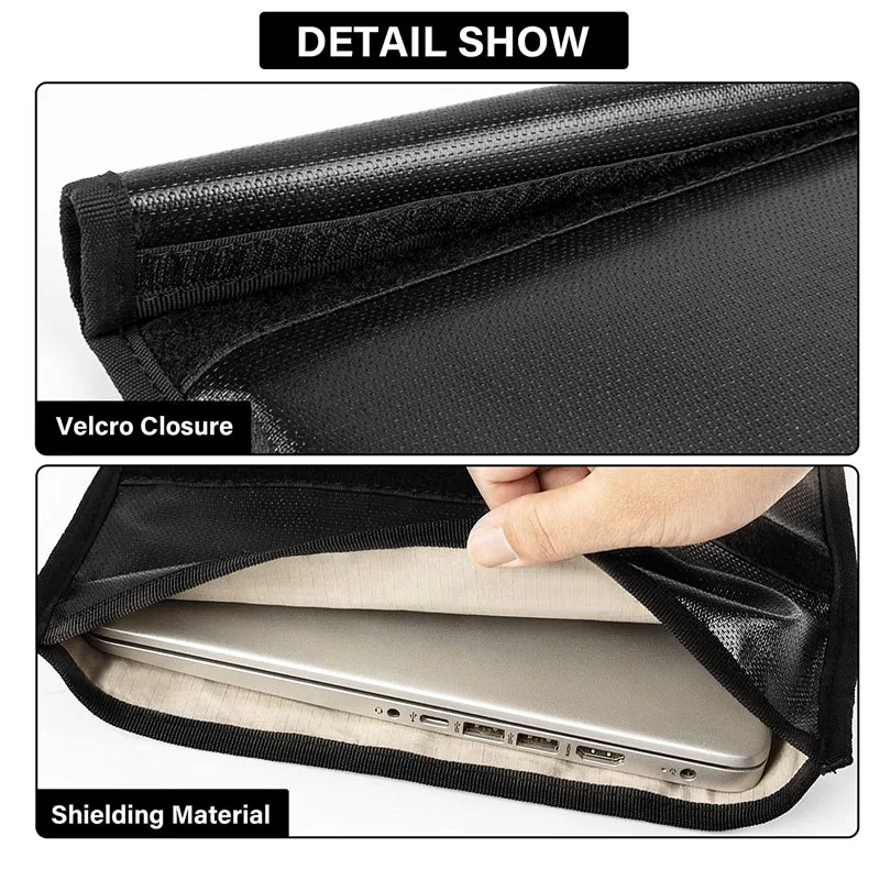 Electronic Device Security Transport Signal Blocking Anti Tracking Data Privacy EMP Protection Bag for Phones Tablets Laptops