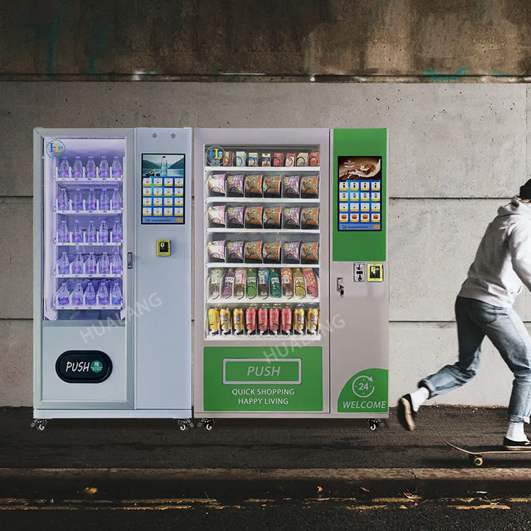 Digital Display refrigerator vending machine nayax payment Vending Machine smart pusher rod Vending Machine water for park
