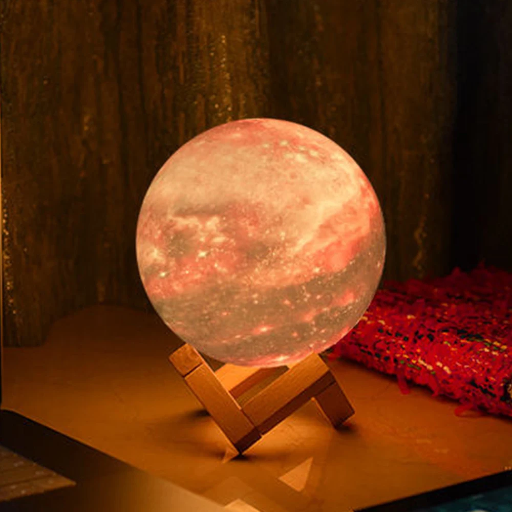 3D Moon Lamp 16 Colors Touch Light With Remote Control USB Rechargeable LED Night for Home