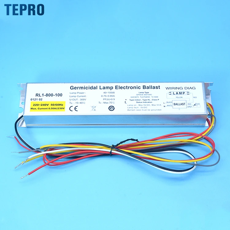 RL1-800-100 Waterproof Preheat Start 100w Uvc Ultraviolet Light Electronic Ballast For Extending Uv Germicidal Lamp Service Life