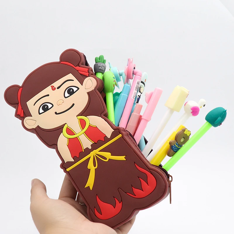 Cute silicone pencil case waterproof big capacity pencil pen case office college school