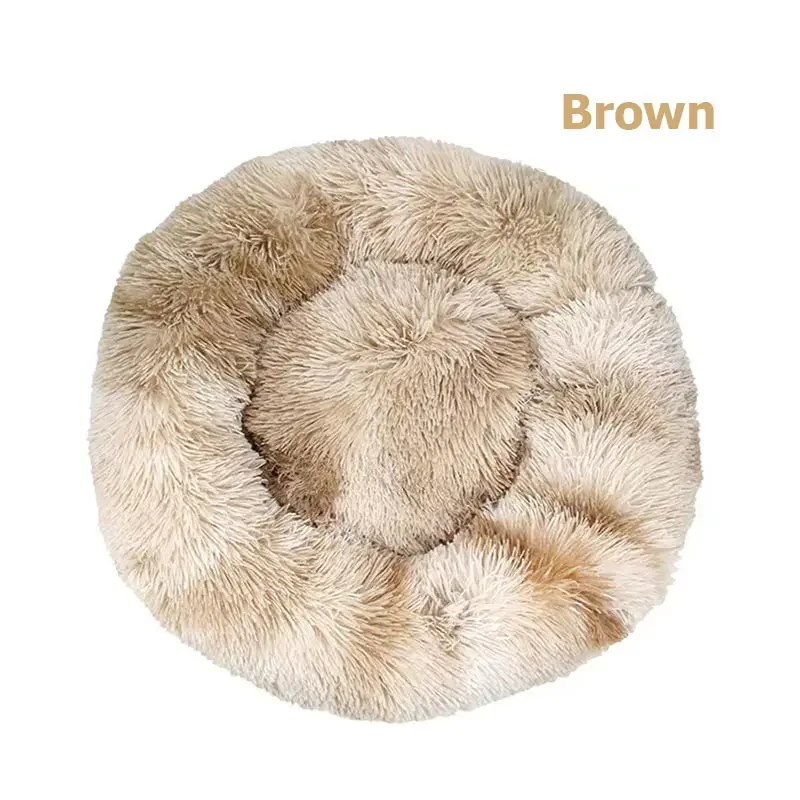 Factory Direct Custom Faux Fur Dog and Cat Bed Deep Sleep Donut Calming Mat Soft Washable With Dot Pattern for Small Animals