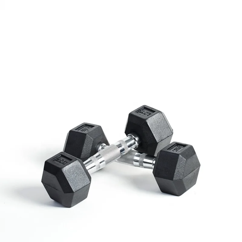 Wholesale  black rubber hexagonal dumbbells gym use 10 kg 40kg 50kg hex dumbbell set for sale