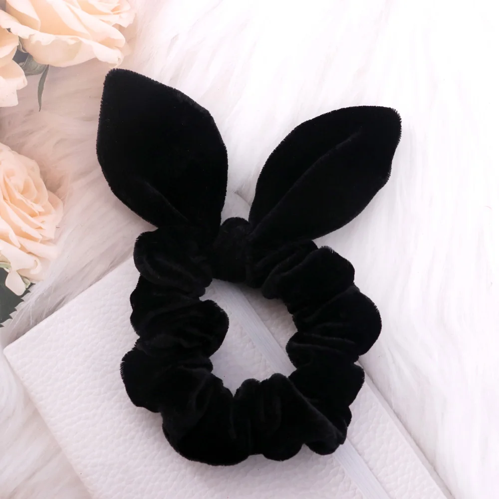 2022 New Elastic Cloth Hair Ring Cute Girls Rabbit Ear Hair Tie Hairbands Cute Designer Hair Scrunchies