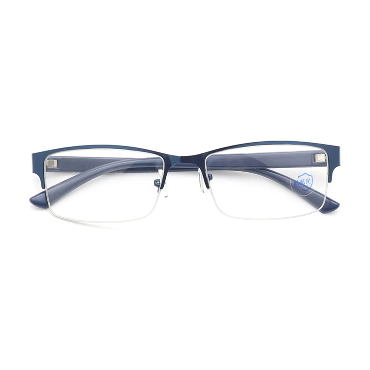 Fashion ultralight half frame computer glasses frames metal men anti blue ray glasses