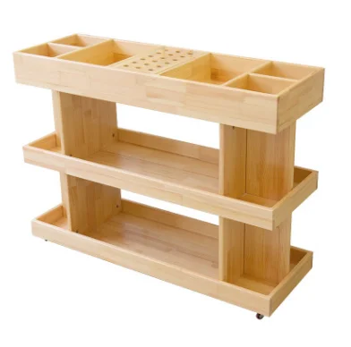 
Kindergarten children solid wood movable pulley art cabinet 