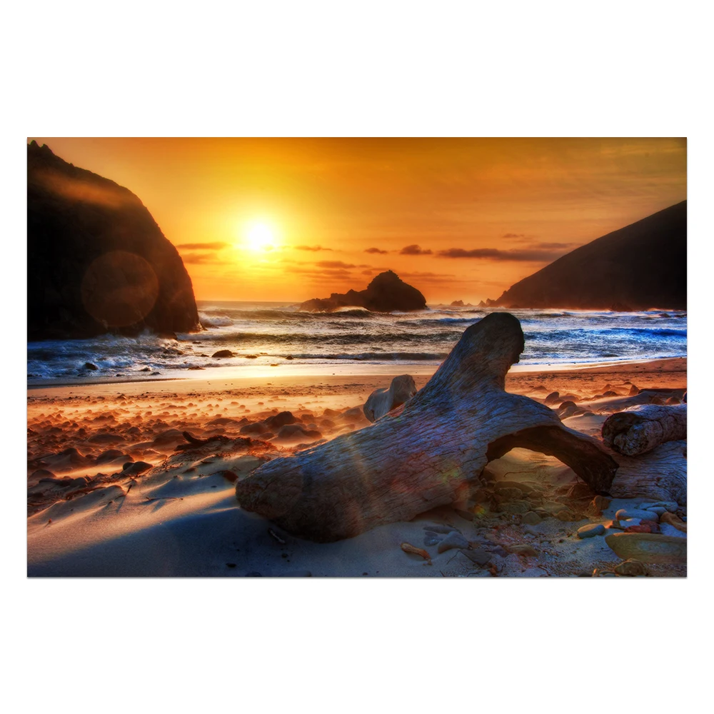 Custom Design Ocean Beach Scenery Sunset Seaside Printings Pictures On Canvas