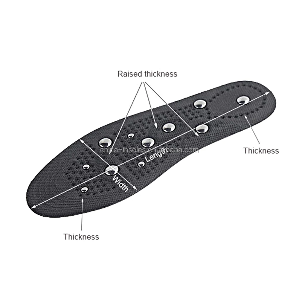 Foot Massage Magnetic Therapy Reflexology Acupressure Shoe Insoles (11 Magnets) Massage Insoles