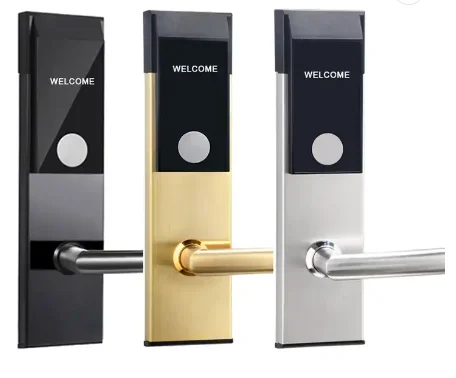 Factory Wholesale SUS Silver Black Golden Red Bronze Electronic Swipe Card Door Access Control Rfid Card Smart Hotel Door Lock