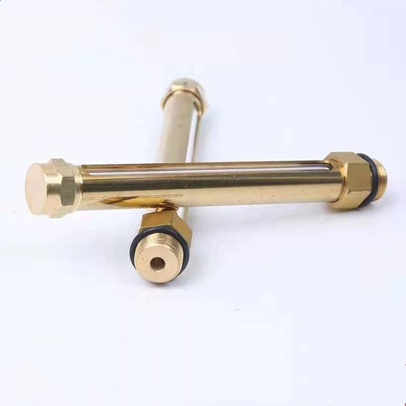 150MM L Type Brass Body Liquid Level Gauge Threaded Glass Tube Sight Glass Hexagon Connection Equal Head OEM Supported Oil NPT