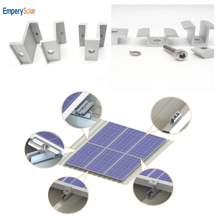 Mid Solar End Metal Roof Fix Big Clamp With Edpm Rubber Factory Price