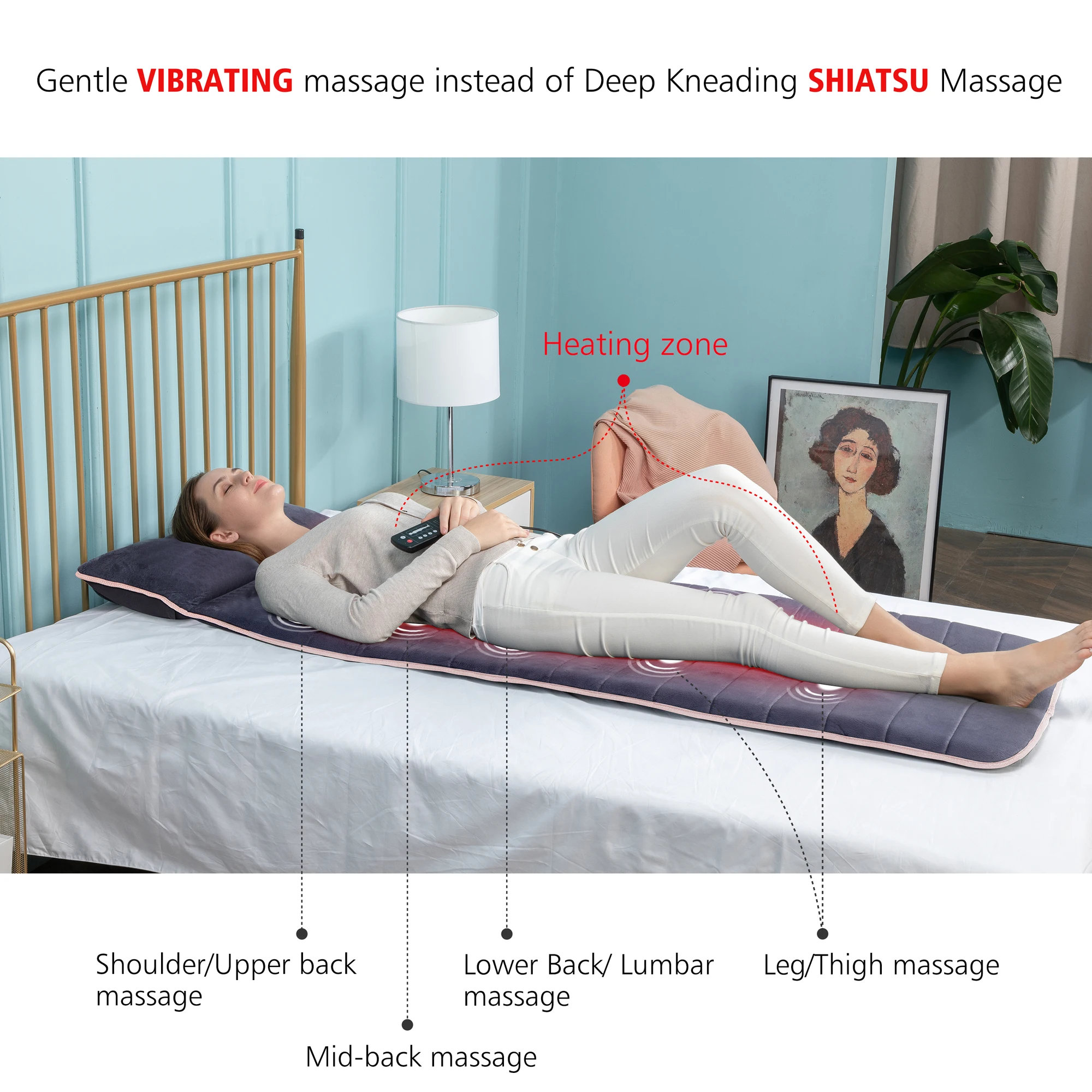 Comfier Hot Sales Full Body mattress With Heat/vibtation massage mat