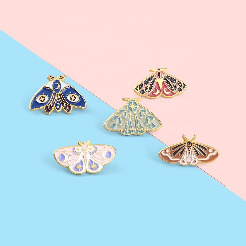 Custom High Quality Butterfly Lapel Pins Hard Soft Enamel Metal Pin For Clothes Design