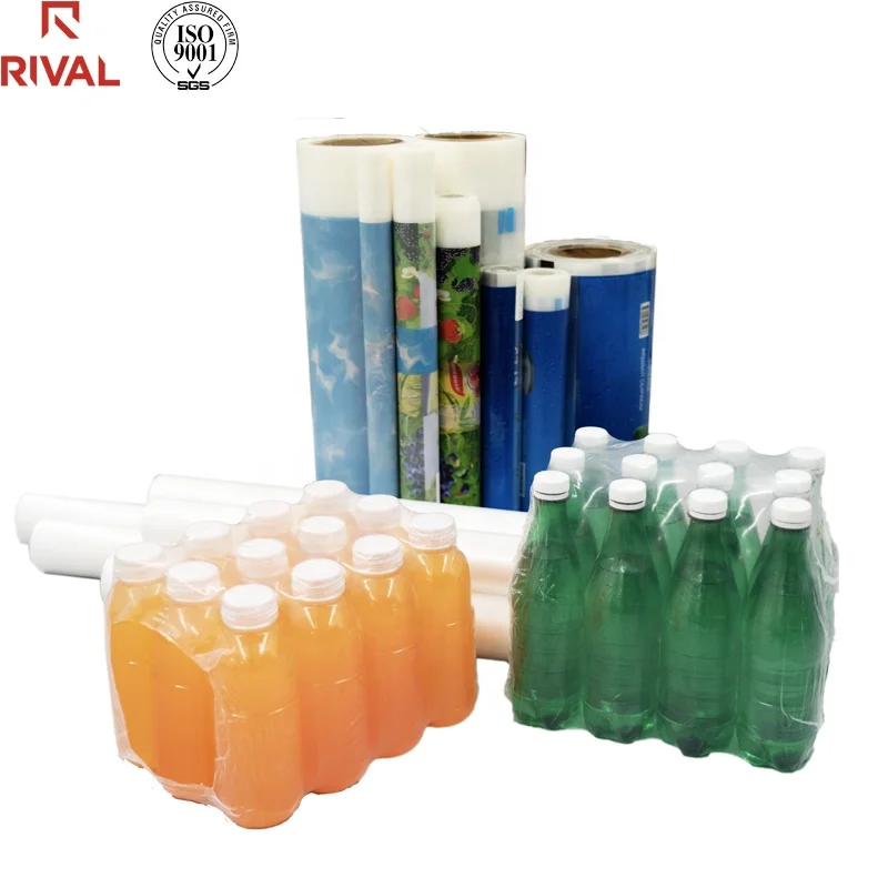 Transparent plastic mineral water wrap HDPE Mlldpe LDPE PE Shrink Film for beverage bottle cans shrink bundling film