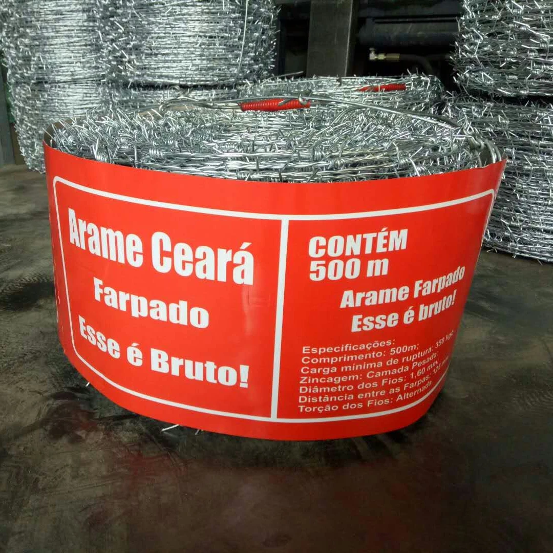  1.6mm 500m 25kgs/roll Arame farpado Security Hot Dipped Galvanized Barbed Wire for