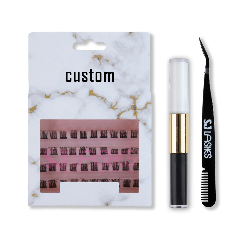 Private Label Individual Eyelash Clusters Diy Kits Premade Fans Lash Pre Cut Segment Eyelash Knot Free Mink Cluster Lashes