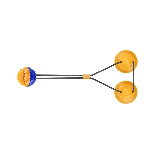 Wholesales Double Powerful Suction Cup Tension Ball Rubber Chew Ball Leakage Food Toy Dog Toothbrush