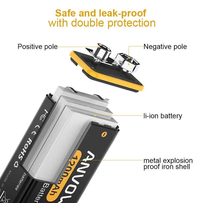 OEM High Volume Micro 9V Lithium Ion Battery 1200mAh Non-rechargeable Batteries 9V Battery For Home Appliances