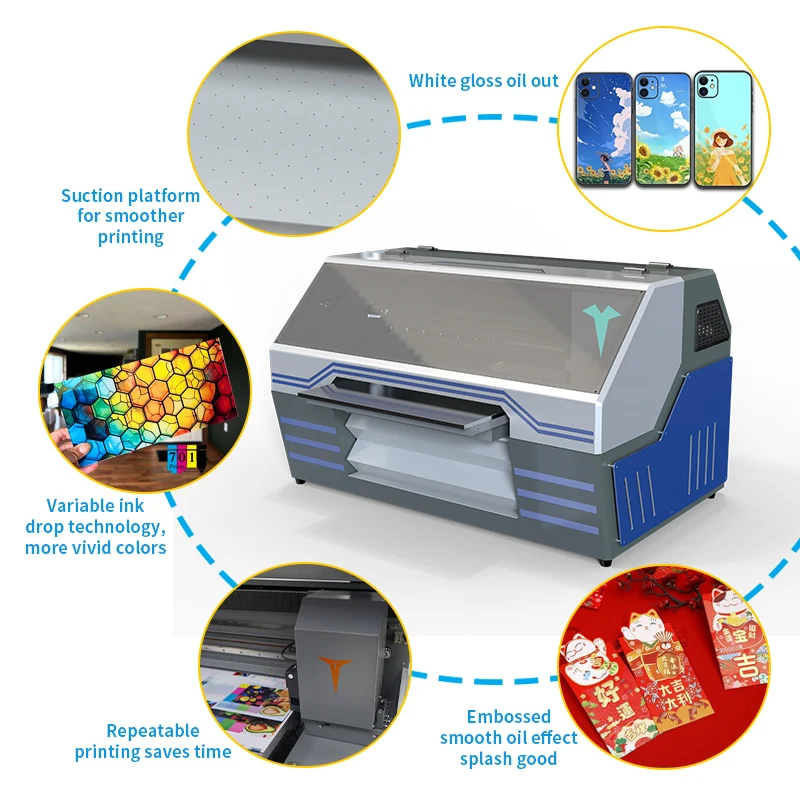 5060 Small uv dtg printer Dual nozzle xp600 Garment T-shirt shirt textile printing machine Flat lanyard printing machine