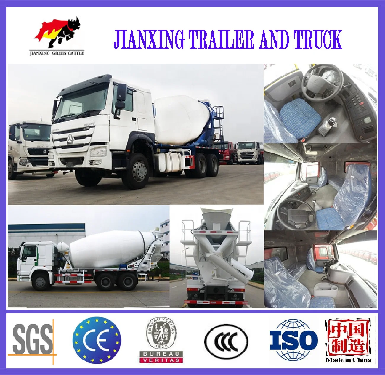 China Hottest Selling New 8 Cubic Meters Self Loading 6x4 Concrete Mixer Truck