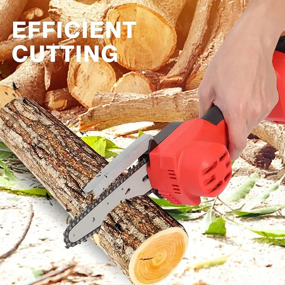Portable Wood Cutting Machine Electric Chainsaw Cordless Mini Handheld 6 Inch Chainsaw