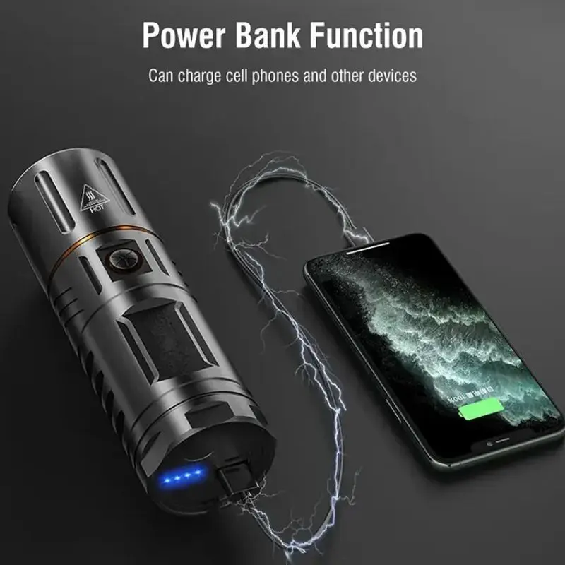 T40 Powerful Flashlight Rechargeable Far Shooting Outdoor Long Life High Power LED Lights