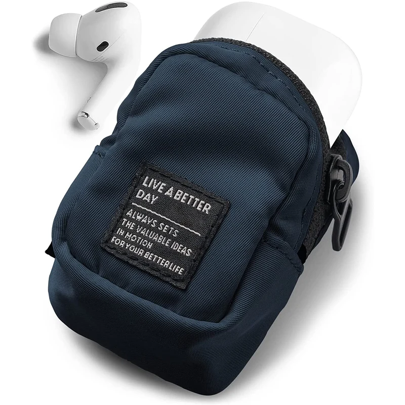 Mini Pouch Nylon Carrying Pouch Small Bag for AirPods Galaxy Buds Earphones Cards
