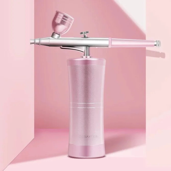 Oxygen Injector Mini Air Compressor Kit Air-Brush Paint Spray Gun Airbrush For Nail Art Tattoo Craft Cake Nano Fog Mist Sprayer