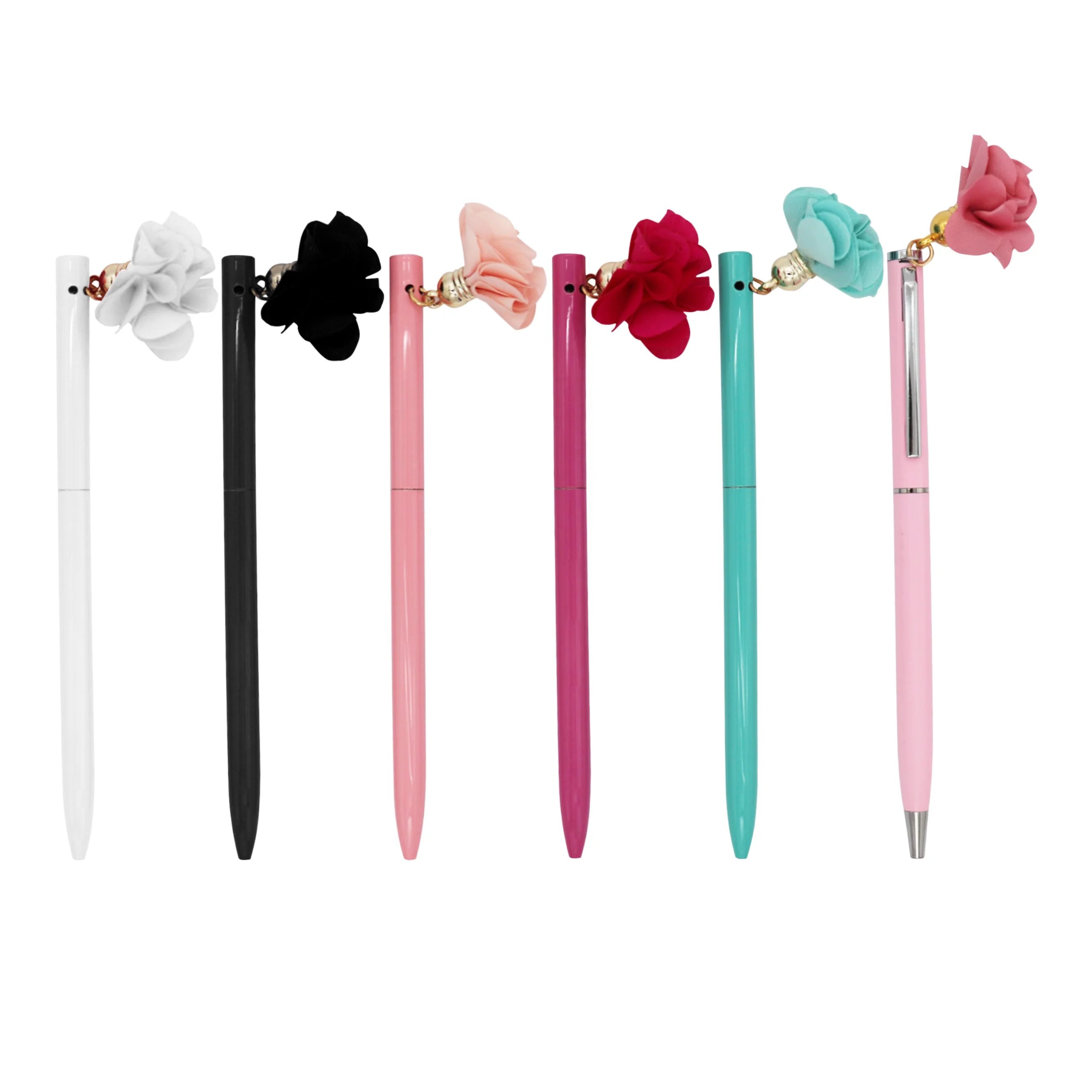 New products customized logo Colorful slim pen novelty Pendant clip metal gift ball pen