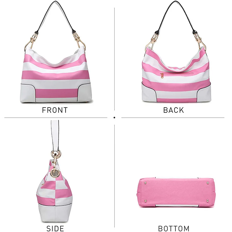 customized Women Hobo Bags Shoulder Handbags Hobo Purses Big Hook Hardware and Wide Strap